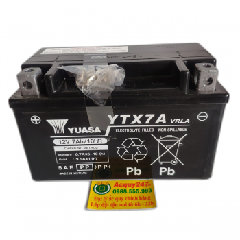 Ắc quy xe máy GS Yuasa YTX7A (12V-7Ah)