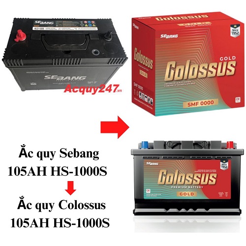 Ắc quy Sebang 105AH HS-31-1000S thay đổi bao bì