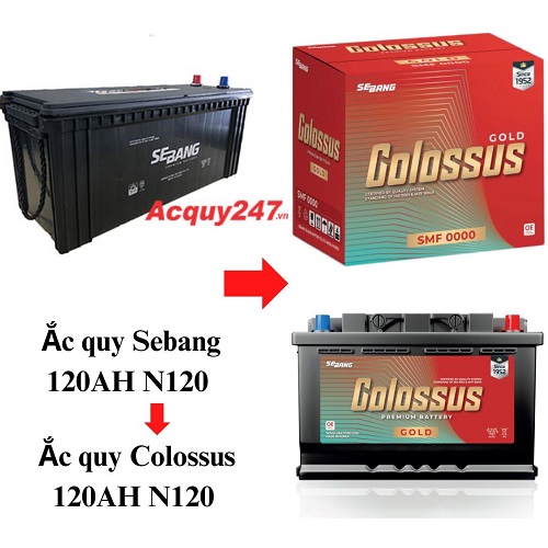 ắc quy Sebang 120AH N120 thay đổi bao bì